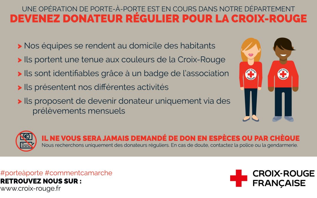 Campagne de porte à porte organisée par la Croix-Rouge