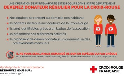 Campagne de porte à porte organisée par la Croix-Rouge