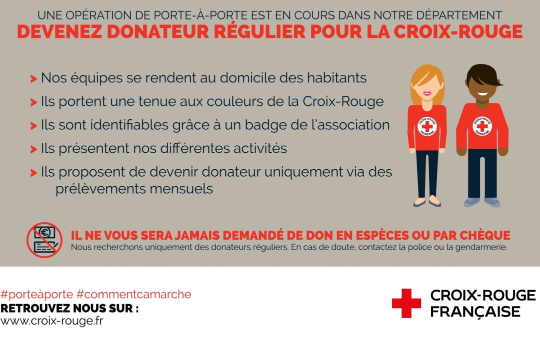 Campagne de porte à porte organisée par la Croix-Rouge