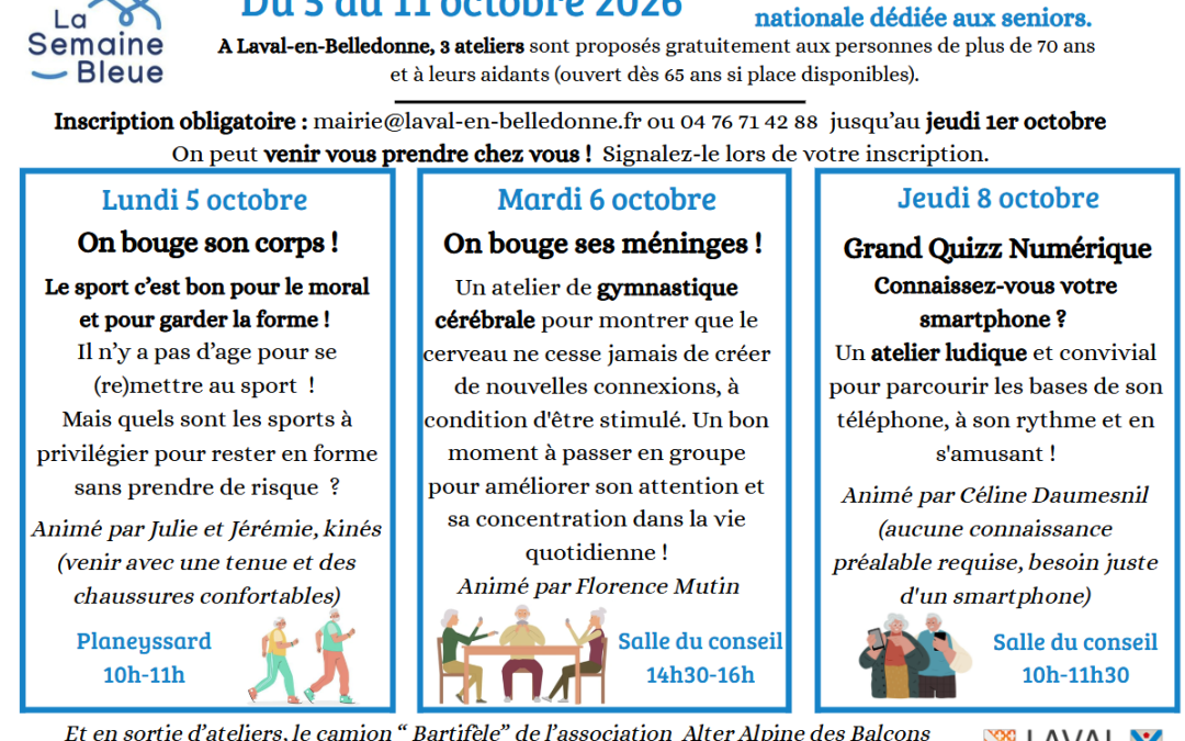 Ateliers – Semaine Bleue
